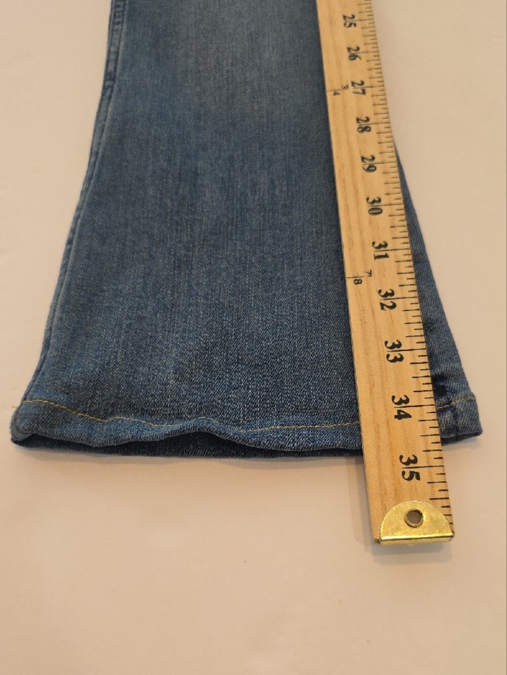 Free People We The Free Blue Slim Flare Jeans Sz 27 -See Measuments Boho Cropped - Picture 16 of 16